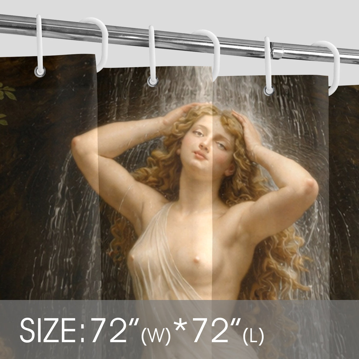 Classic Antique Nude Art Bath Curtain 