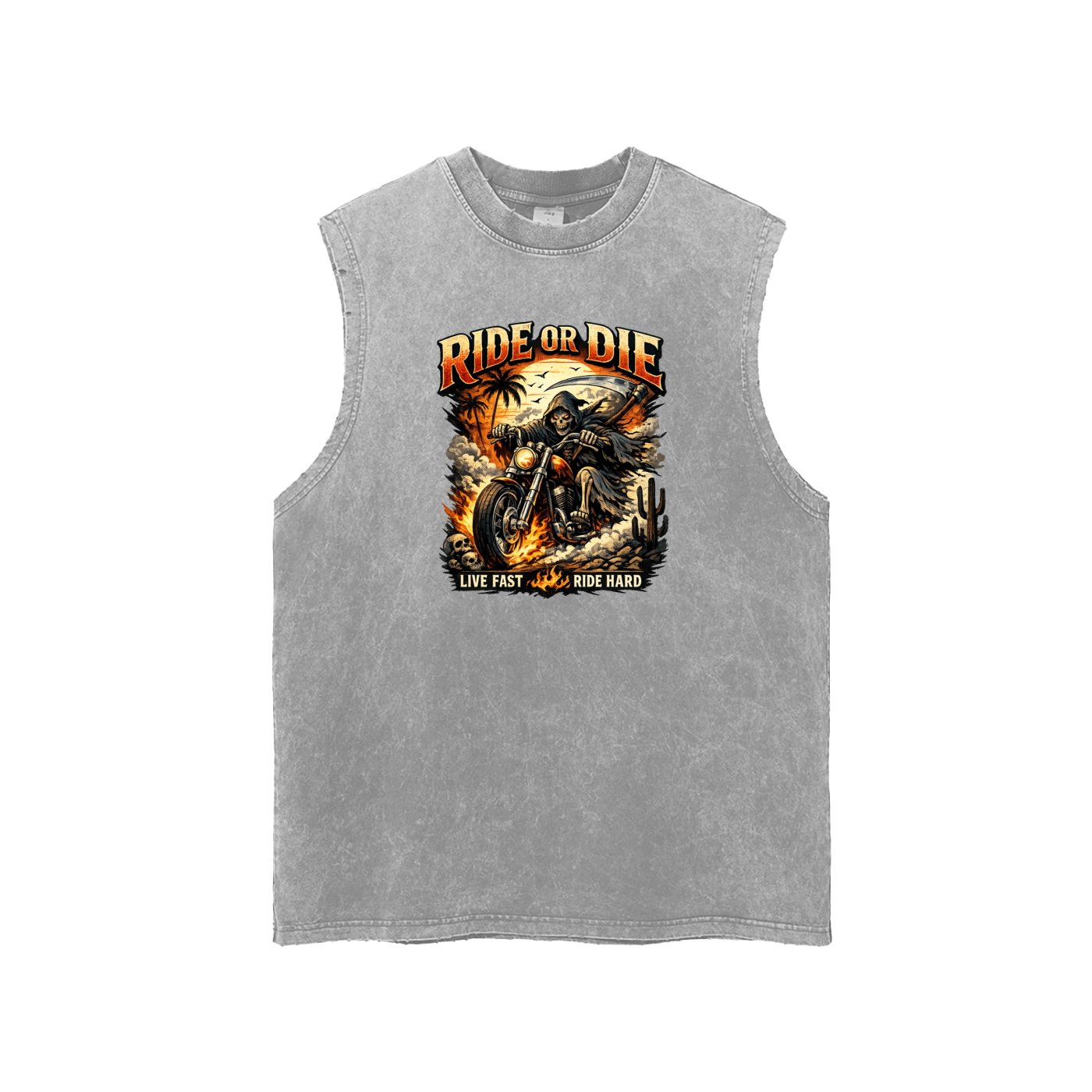 Live Fast Ride Hard Motorcycle Tank Top for Men