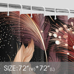 Boho Abstract Feather Pattern Shower Curtain 