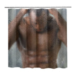 Steamy Glass Effect Man's Silhouette Shower Curtain