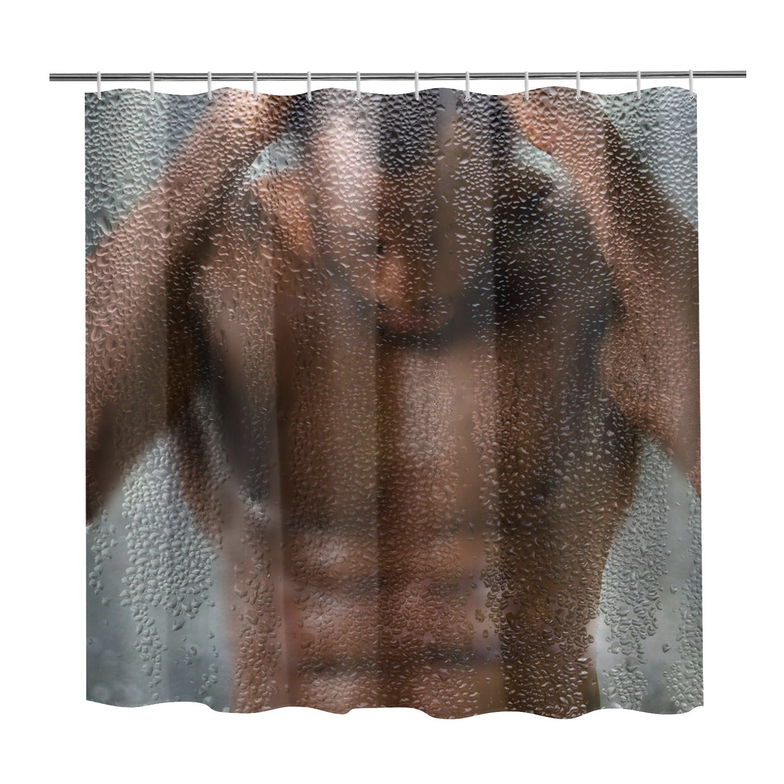Steamy Glass Effect Man's Silhouette Shower Curtain