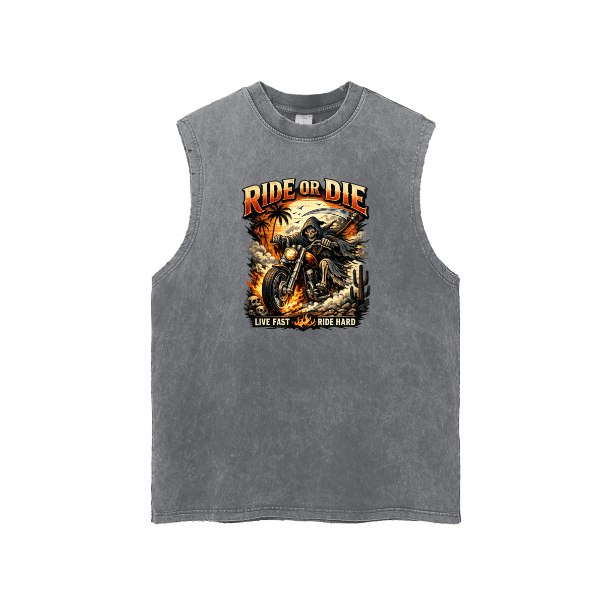 Live Fast Ride Hard Motorcycle Tank Top for Men