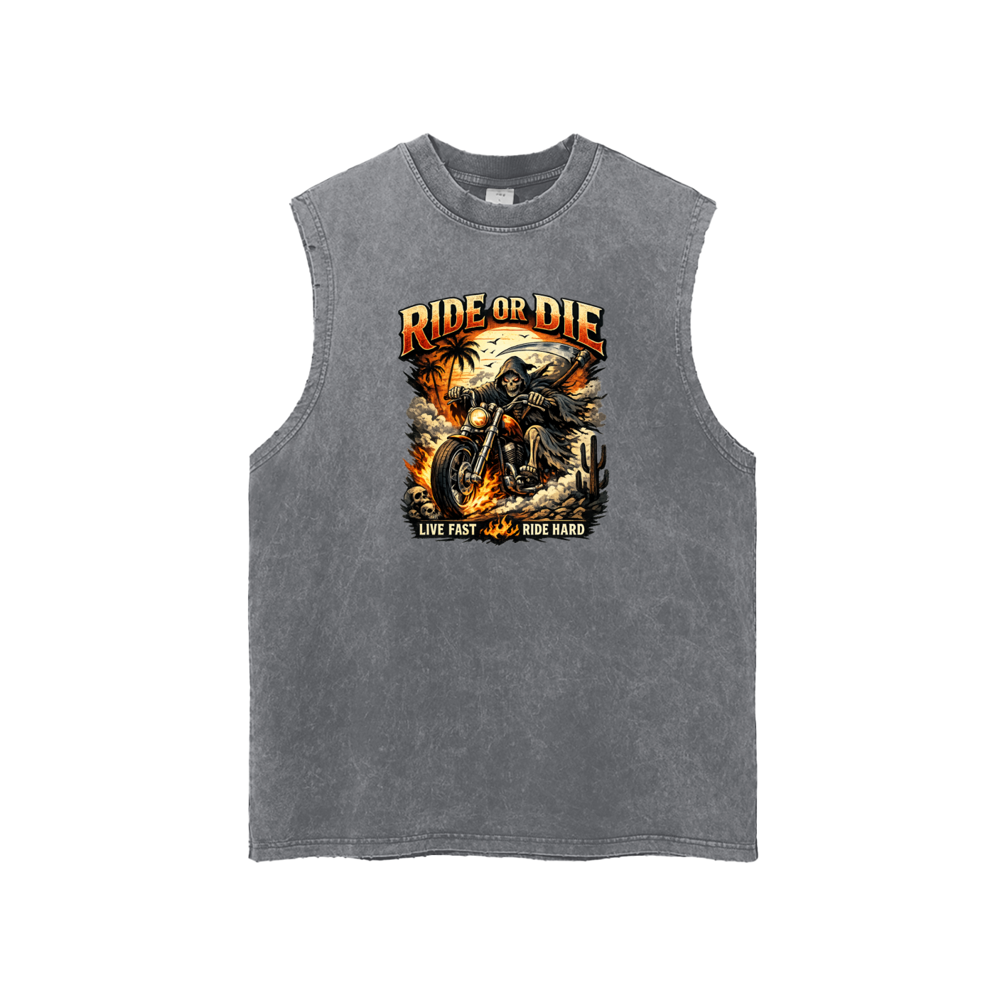 Live Fast Ride Hard Motorcycle Tank Top for Men