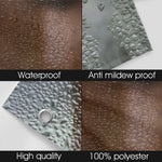 Textured fabric with waterproof, anti-mildew, high quality, and 100% polyester labels.