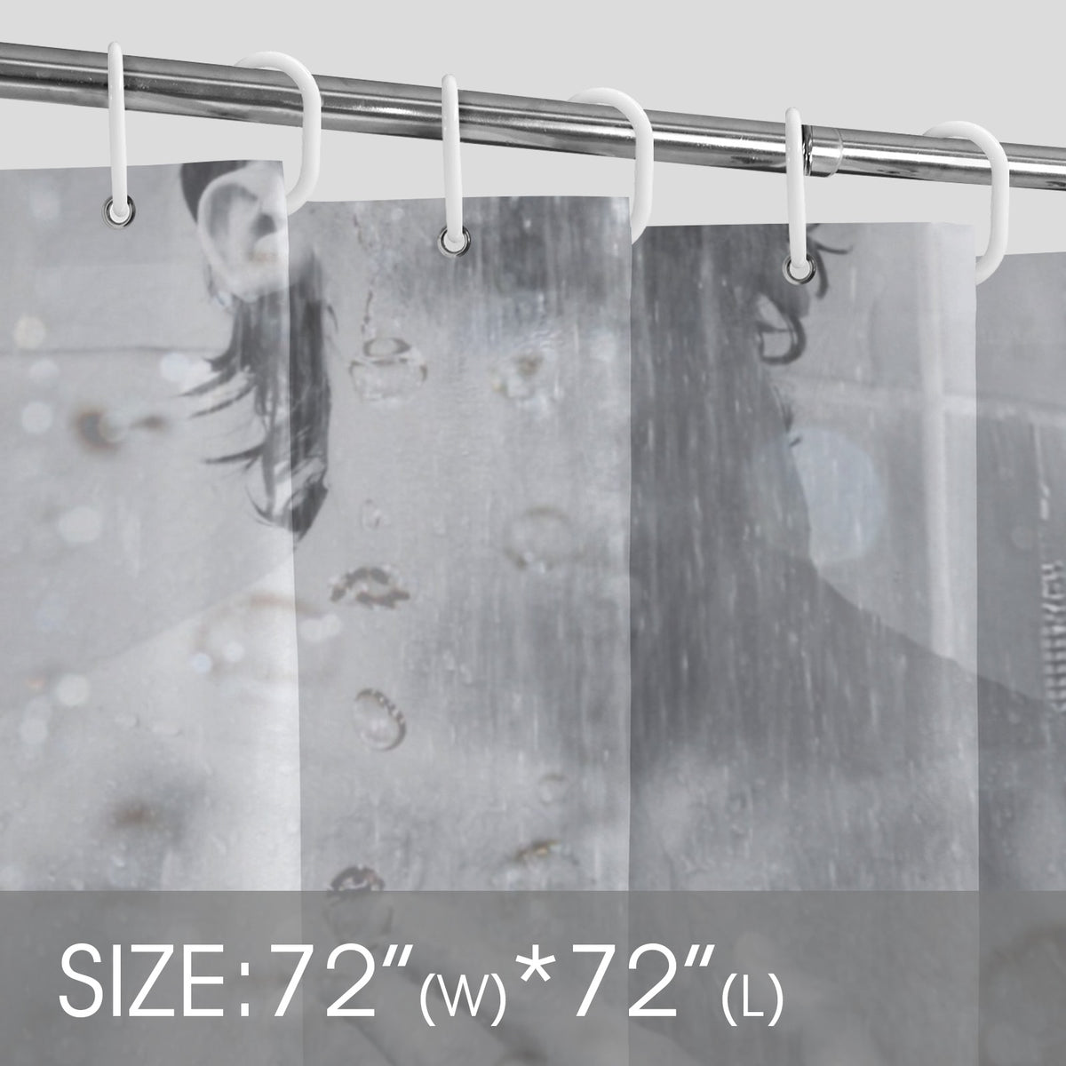 Man Silhouette Photo Art Shower Curtain Shower Curtain 72" x 72"