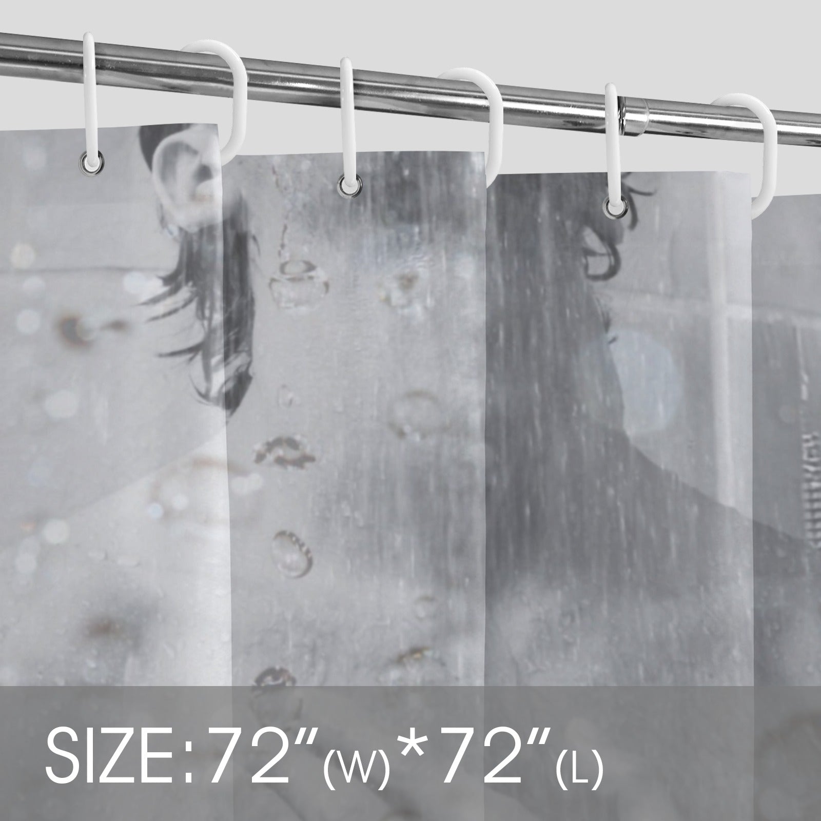 Man Silhouette Photo Art Shower Curtain Shower Curtain 72" x 72"