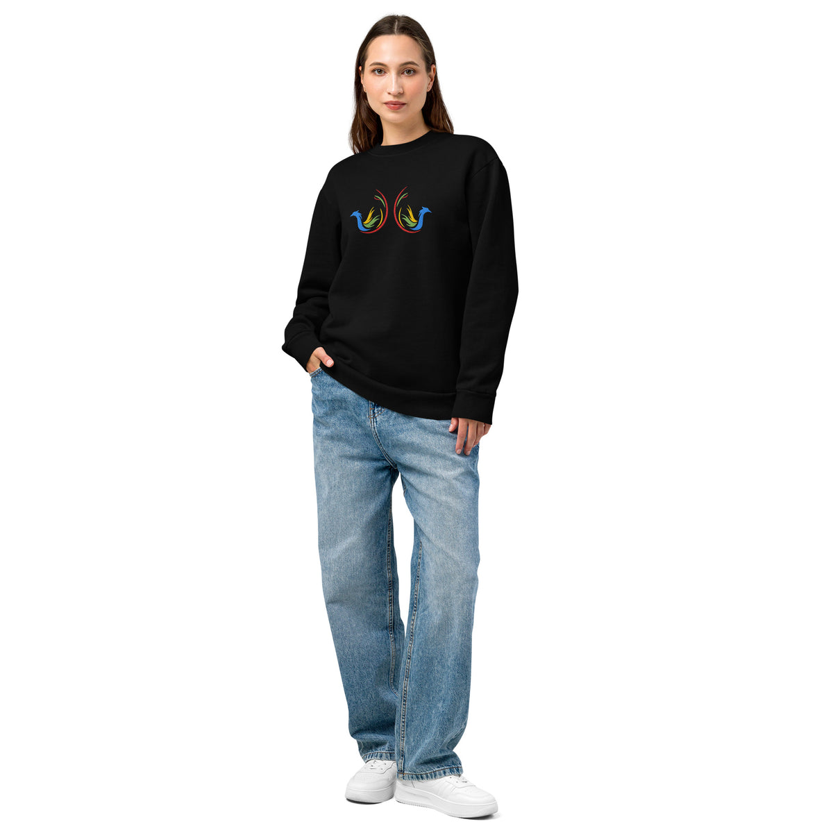 Women’s Embroidered Abstract Bird Sweatshirt