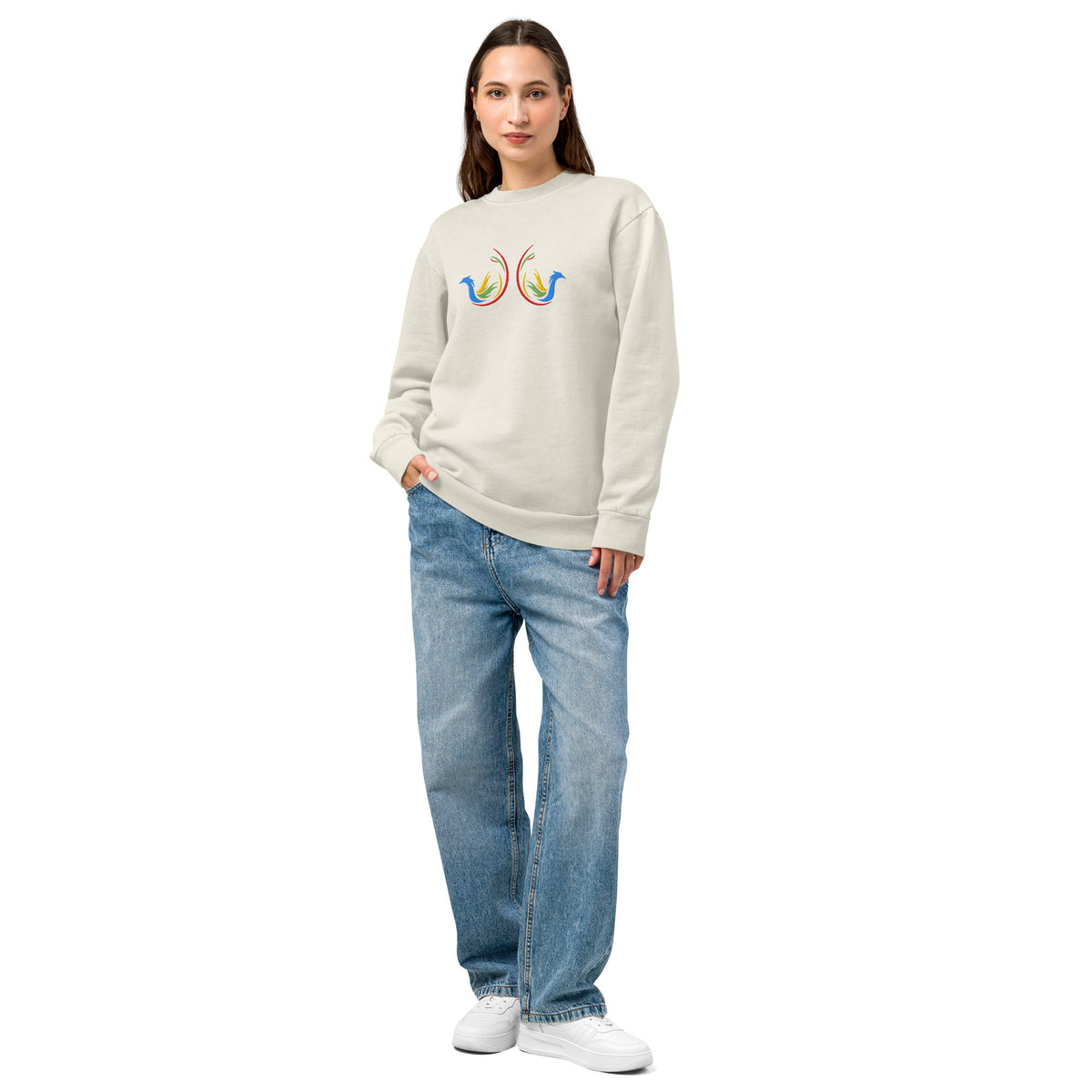 Women’s Embroidered Abstract Bird Sweatshirt