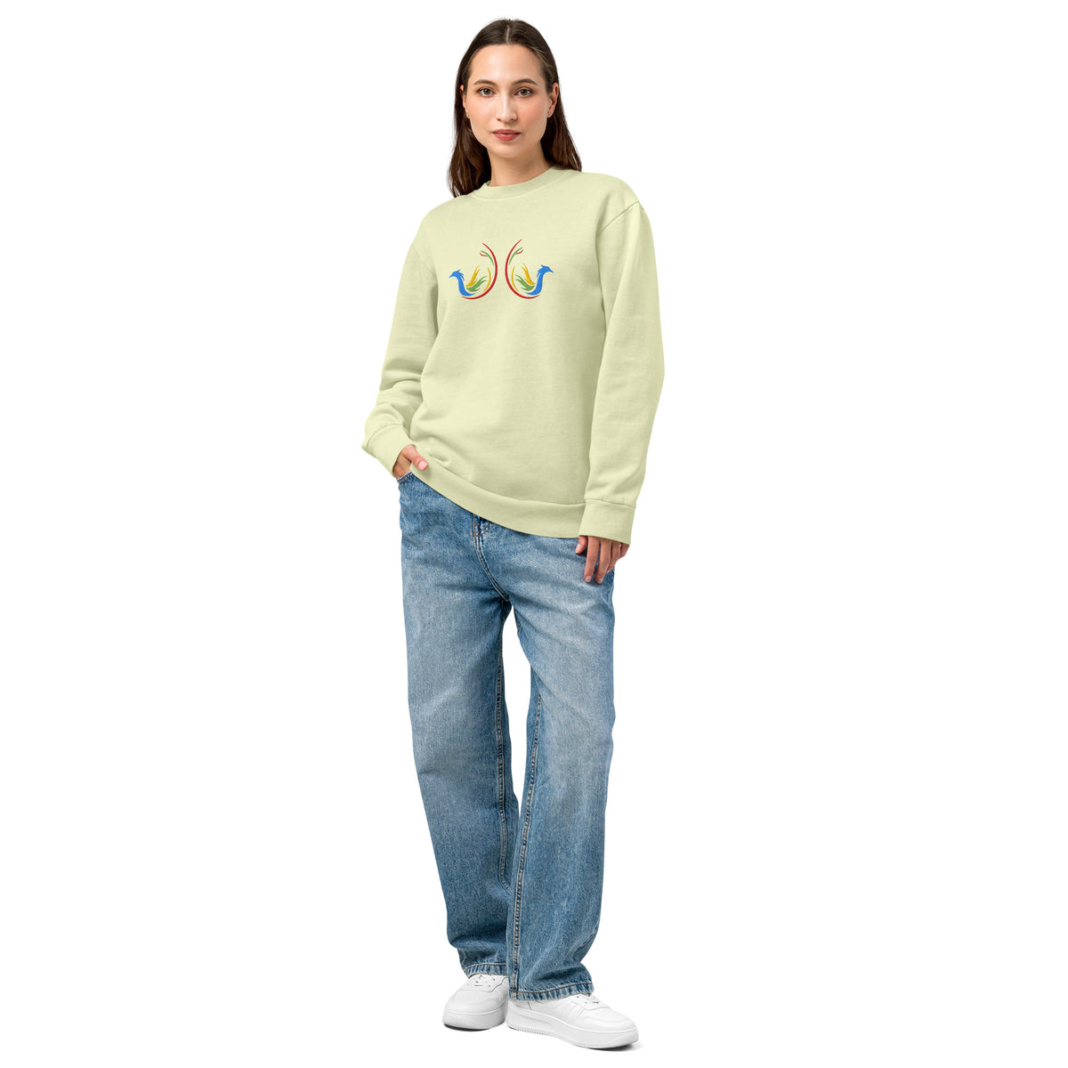 Women’s Embroidered Abstract Bird Sweatshirt