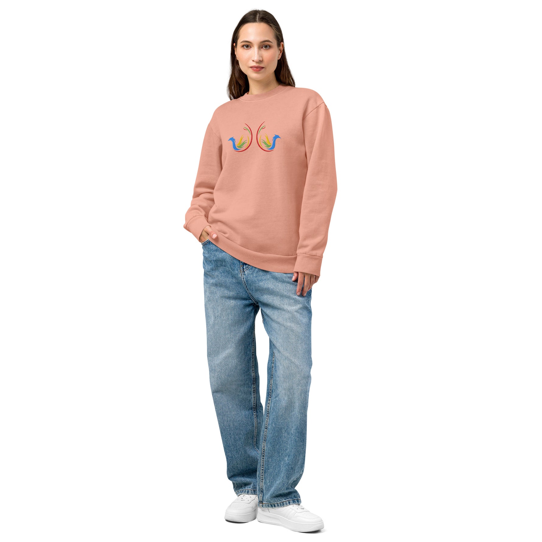 Women’s Embroidered Abstract Bird Sweatshirt
