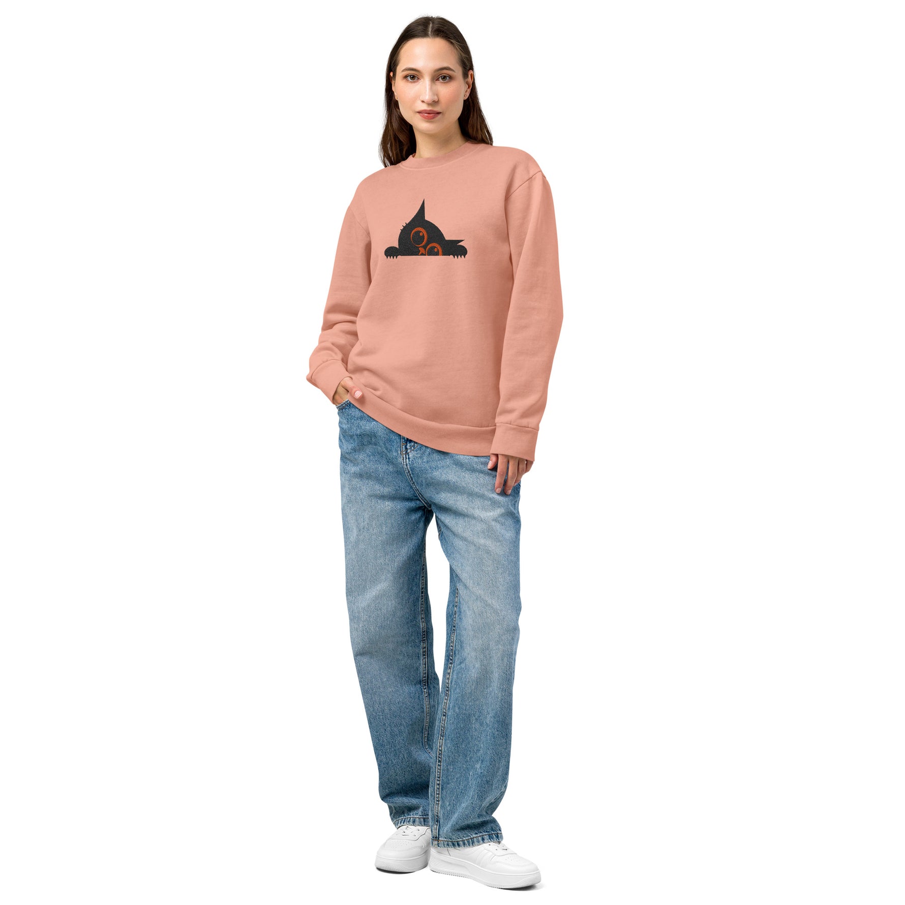 Embroidered Cute Cat Women’s Sweatshirt