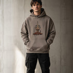Punk Skeleton Middle Finger Organic Cotton Men's Hoodie