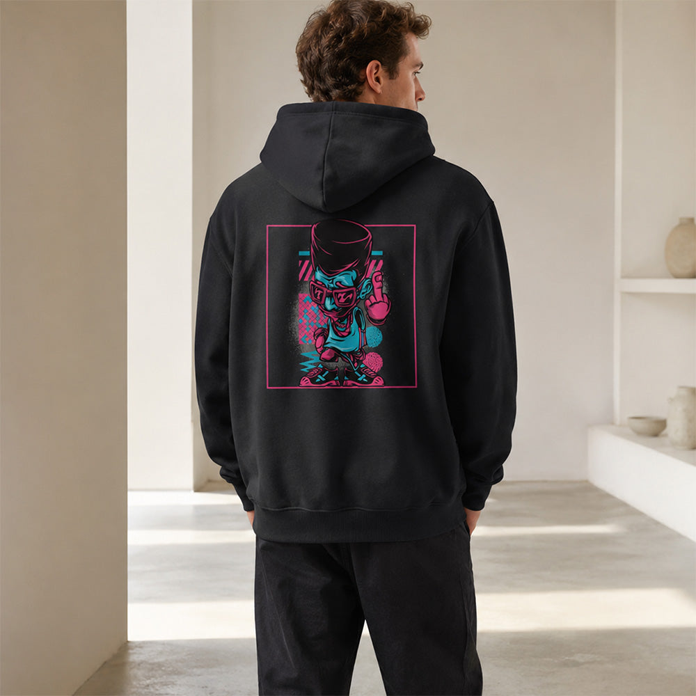 Retro Hip Hop Street Art Organic Cotton Hoodie for Men