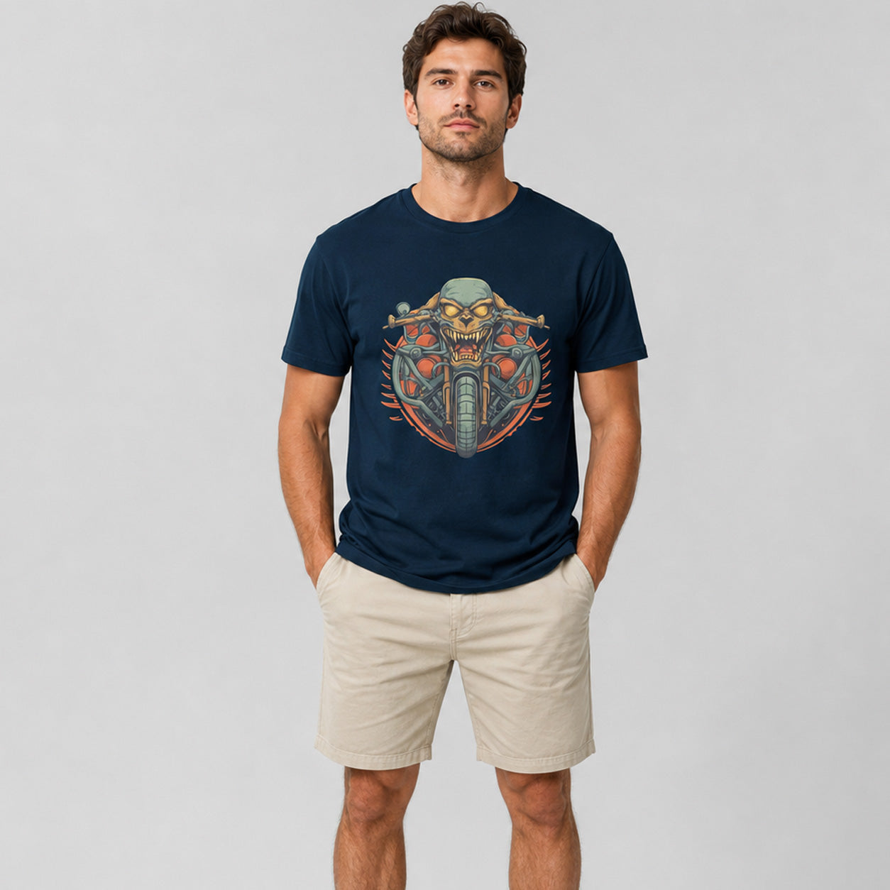 Vintage Demon Rider Men's Graphic T-Shirt