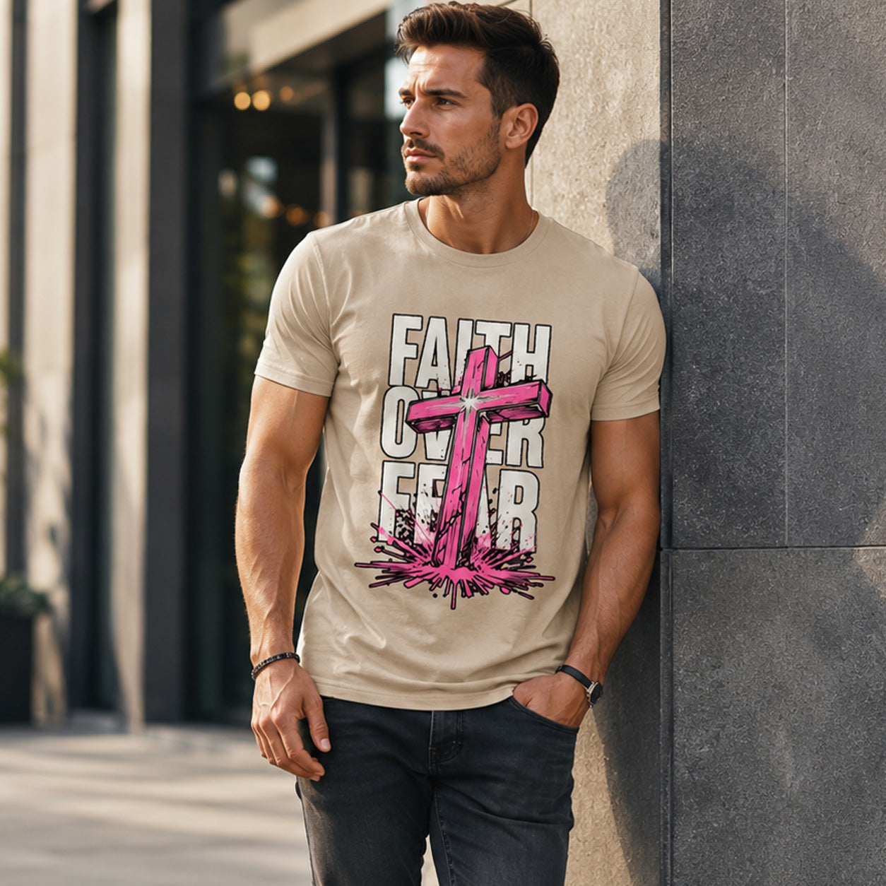Christian Faith Over Fear T-Shirt for Men