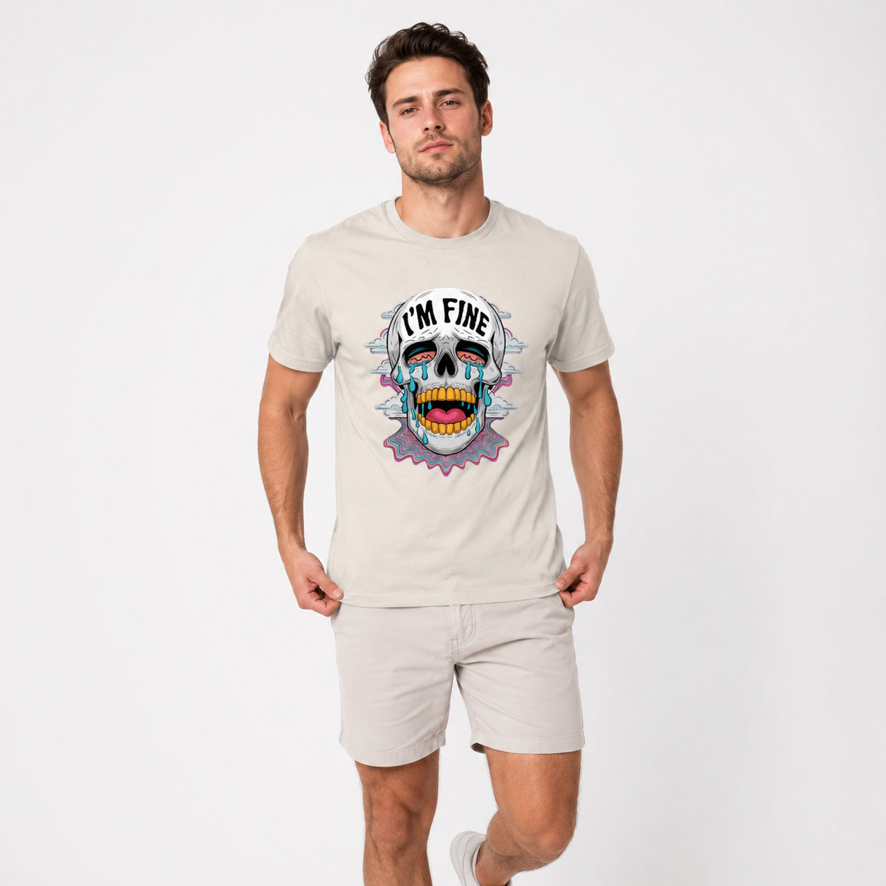 Psychedelic Skull Pop Art T-Shirt For Man