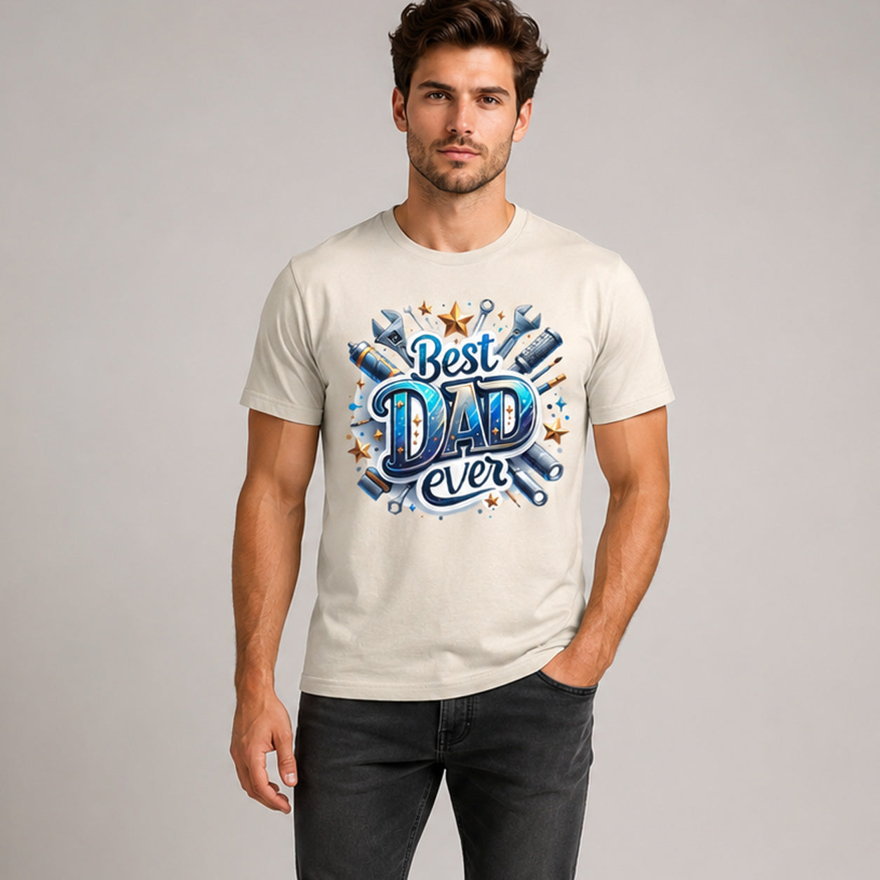 Cool "Best DAD Ever" Graphic Tee for Men