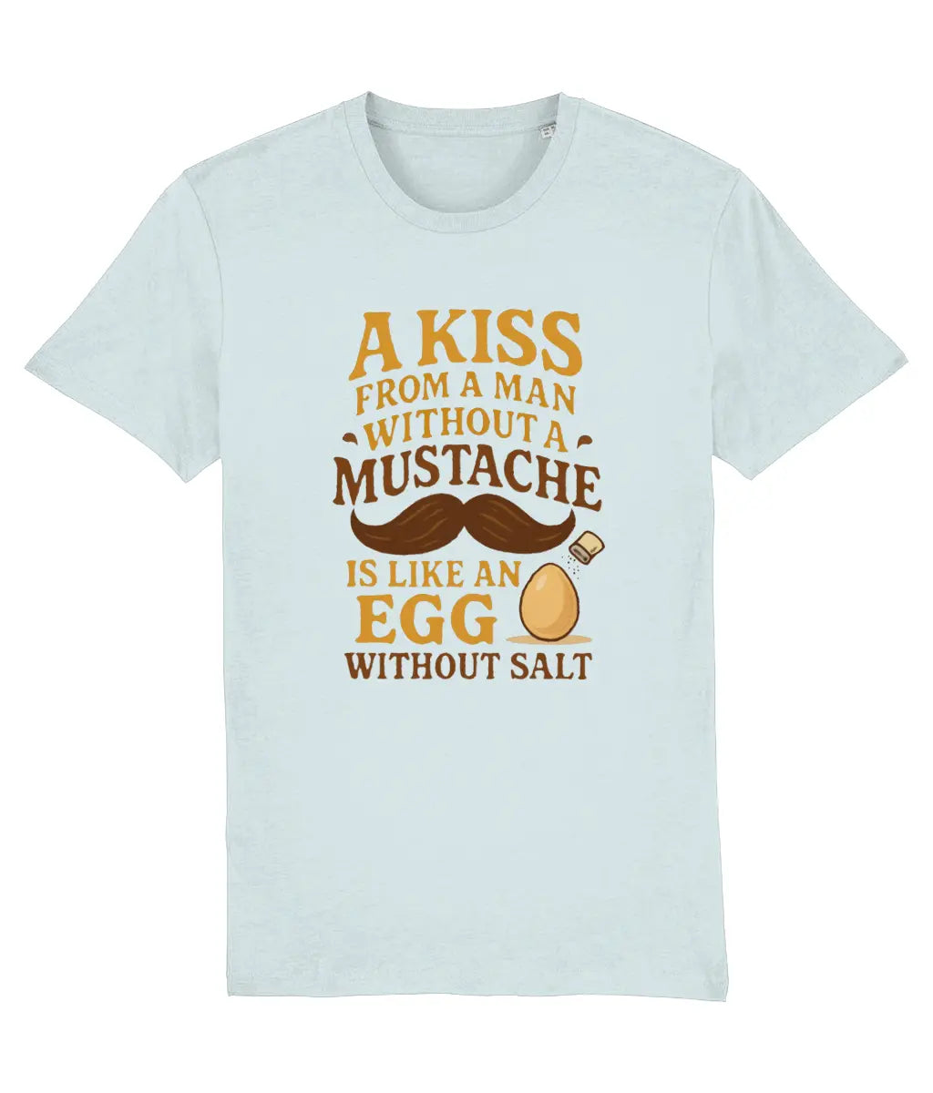 Women's Light blue t-shirt with humorous text and graphic on a white background