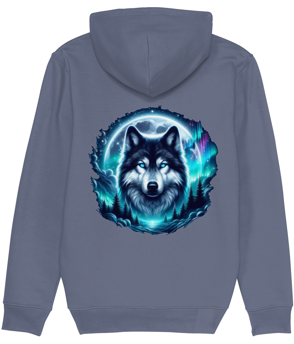 Fantasy Wolf Moon Graphic Hoodie for Men