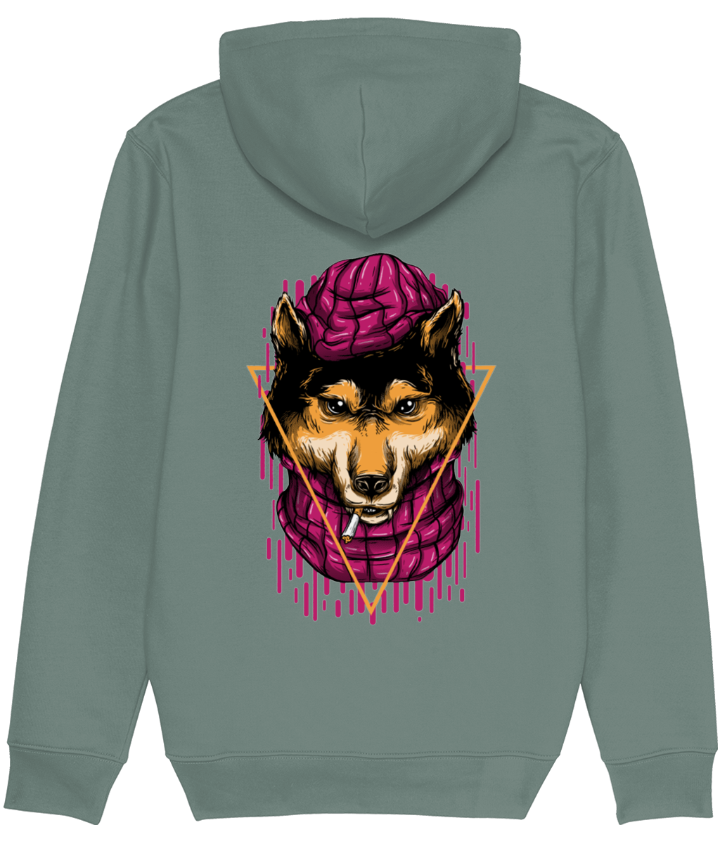 Smoking Wolf Streetwear Men's Graphic Hoodie