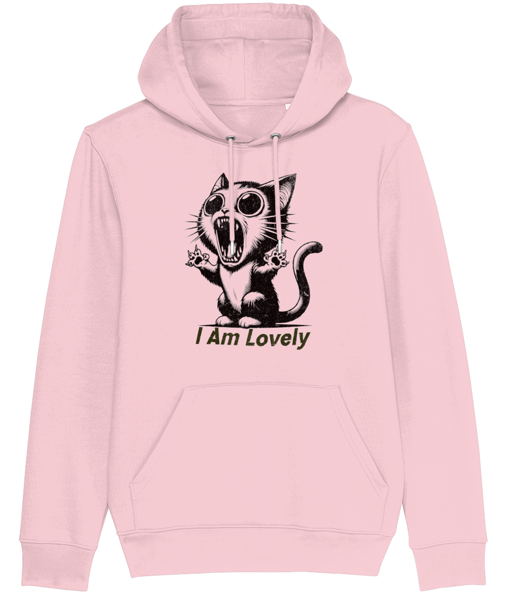 Women’s graphic hoodie with a funny angry cat