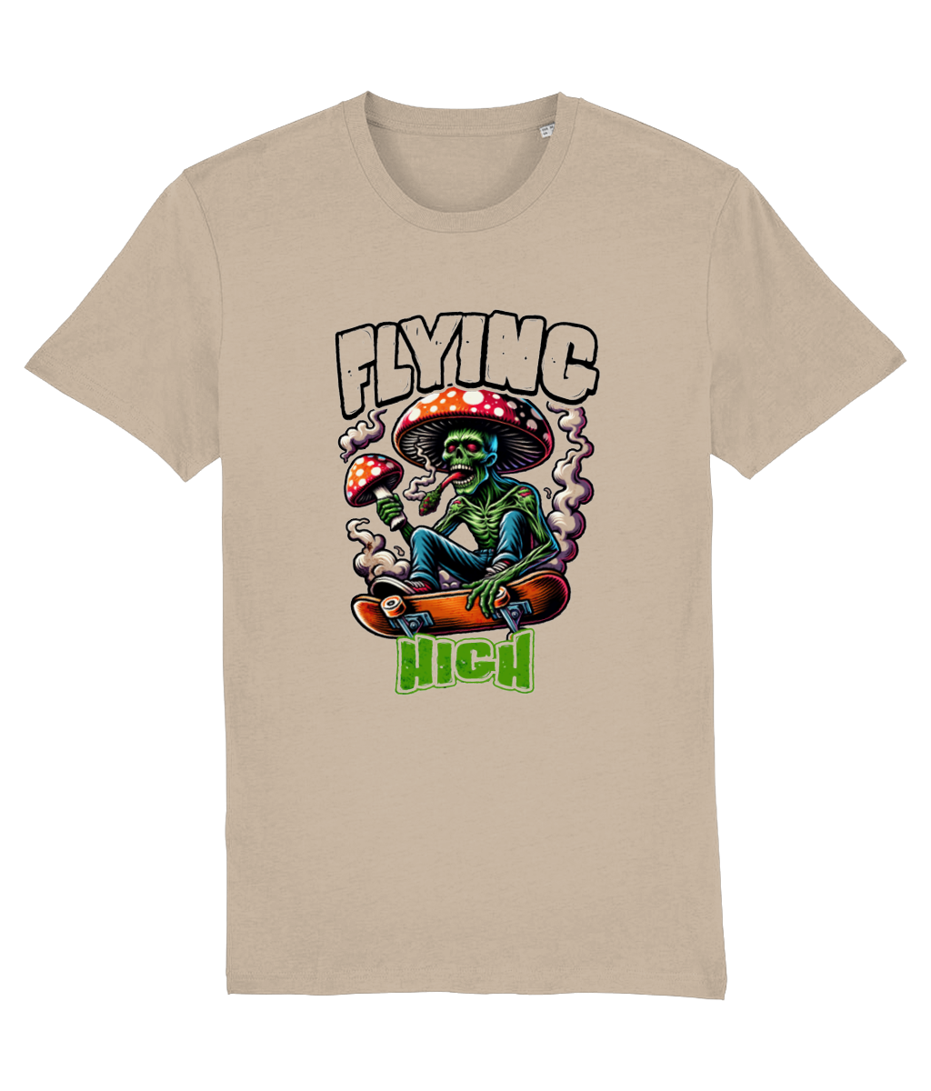 Flying High Mushroom Stoner Skateboard Men's Graphic Tee