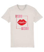 Women's Crew Neck "Bisou" Kiss Graphic Tee