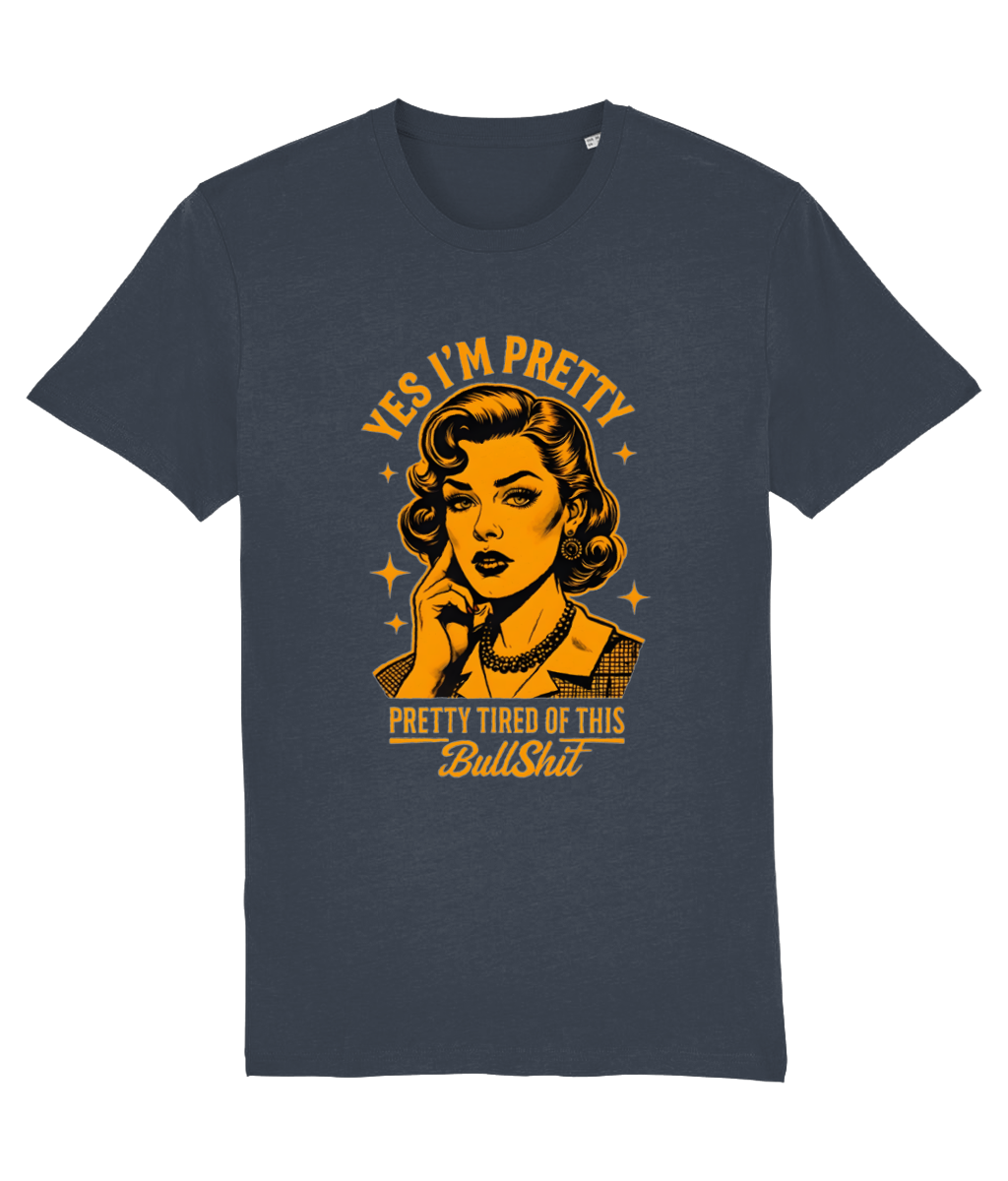 Vintage Style Pretty Tired Sarcastic Women’s Graphic Tee