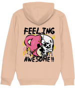 Half Bear Half Skull Grunge Graphic Hoodie for Men