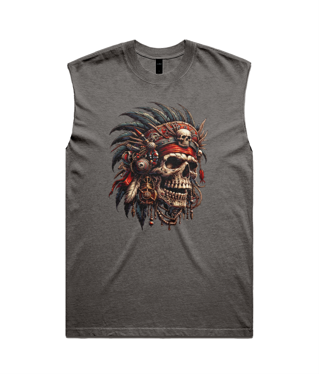 Men's Tribal Skull Graphic Tank Top