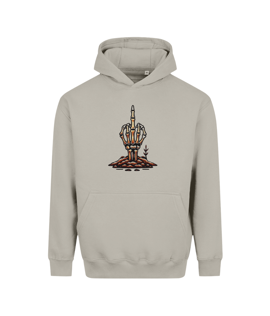 Punk Skeleton Middle Finger Organic Cotton Men's Hoodie
