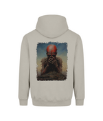 A men’s graphic hoodie with a dark demonic horror design inspired by dark fantasy, gothic art, and horror culture. The artwork shows a mysterious creature with a weathered, otherworldly appearance, creating a powerful dark aesthetic.