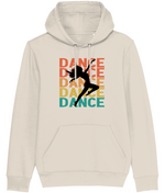 Women's Stanley/Stella Beige hoodie with a dancer graphic and 'DANCE' text on a white background