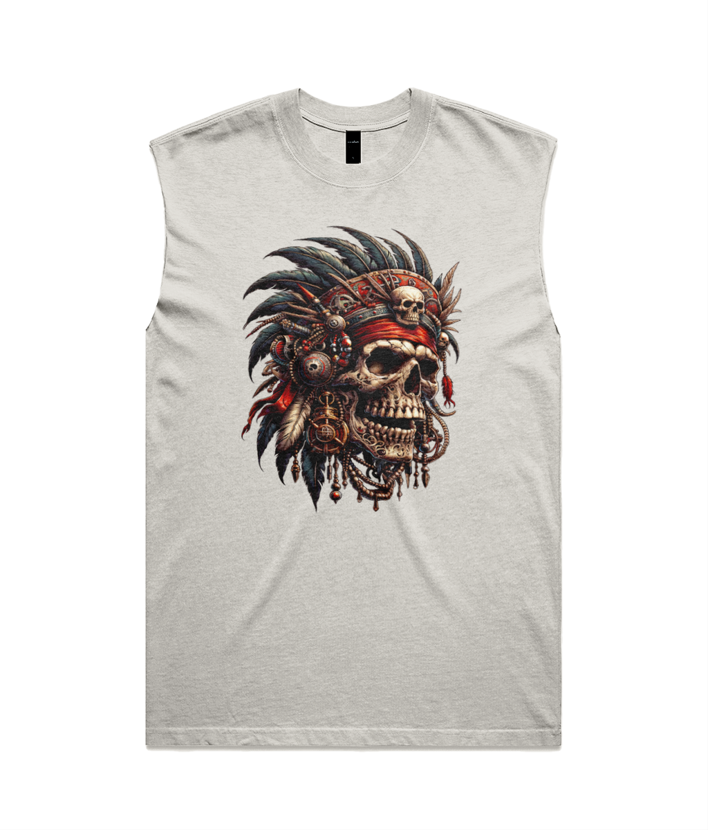 Men's Tribal Skull Graphic Tank Top