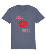 Women's Crew Neck "Bisou" Kiss Graphic Tee