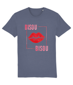Women's Crew Neck "Bisou" Kiss Graphic Tee