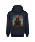 A men’s graphic hoodie with a dark demonic horror design inspired by dark fantasy, gothic art, and horror culture. The artwork shows a mysterious creature with a weathered, otherworldly appearance, creating a powerful dark aesthetic.