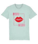 Women's Crew Neck "Bisou" Kiss Graphic Tee