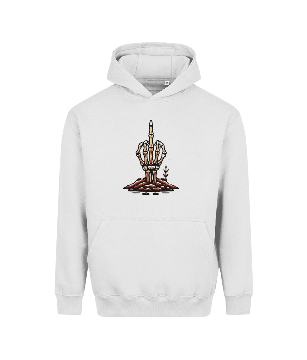 Punk Skeleton Middle Finger Organic Cotton Men's Hoodie