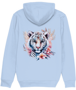 Floral White Tiger Hoodie for Women