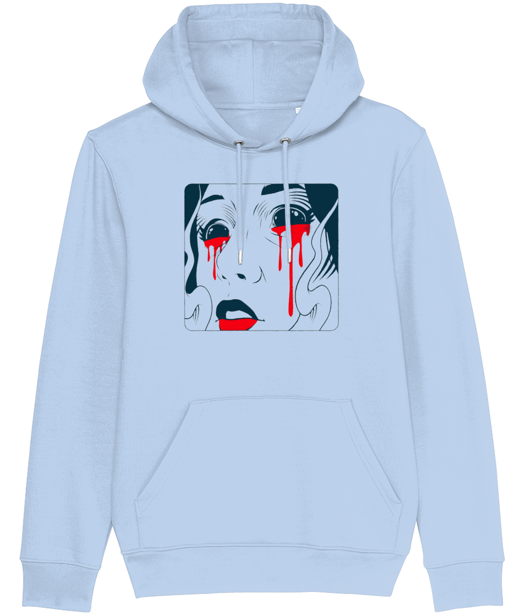 Eyes and Blood Drip Graphic Hoodie for Women