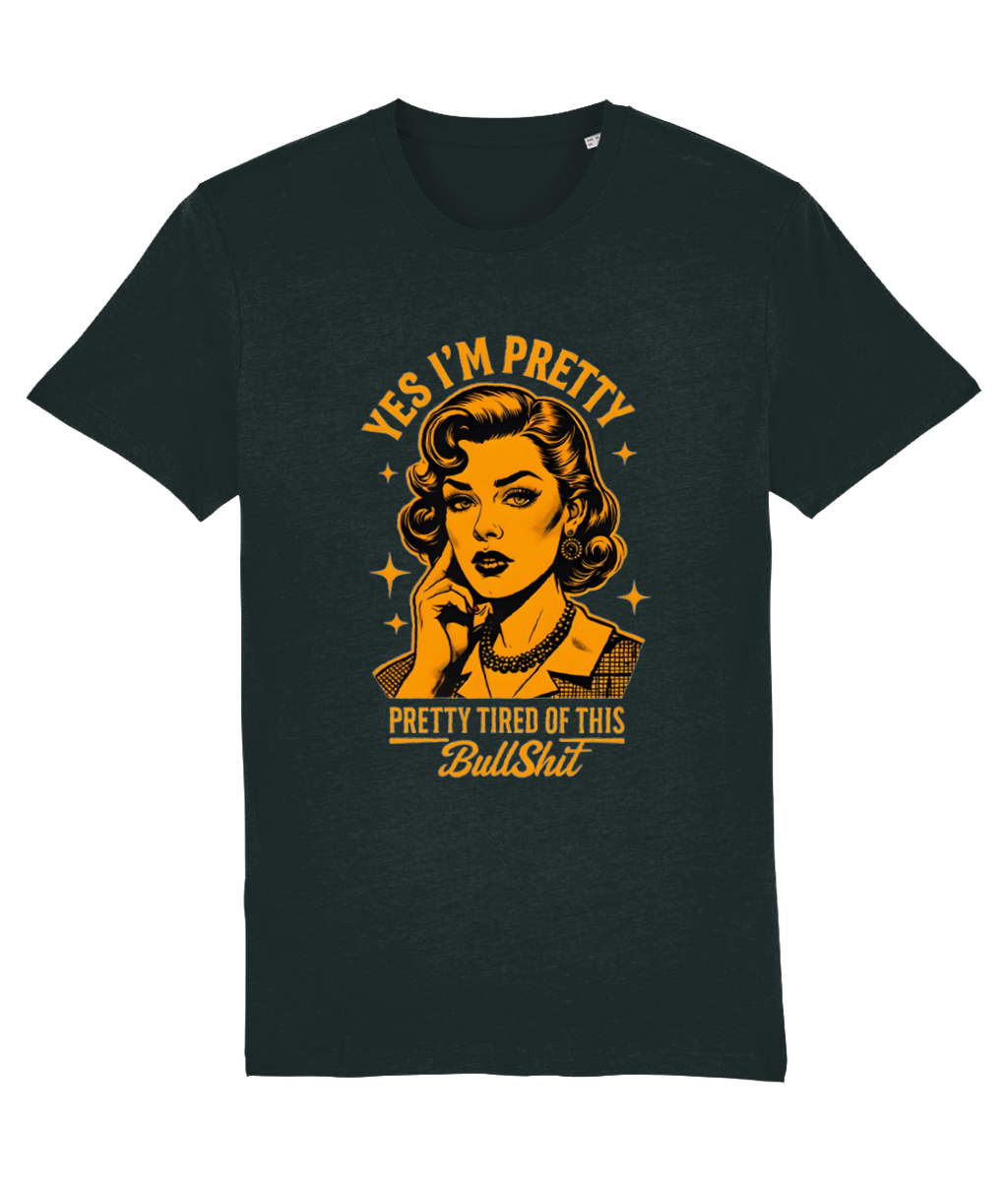 Vintage Style Pretty Tired Sarcastic Women’s Graphic Tee
