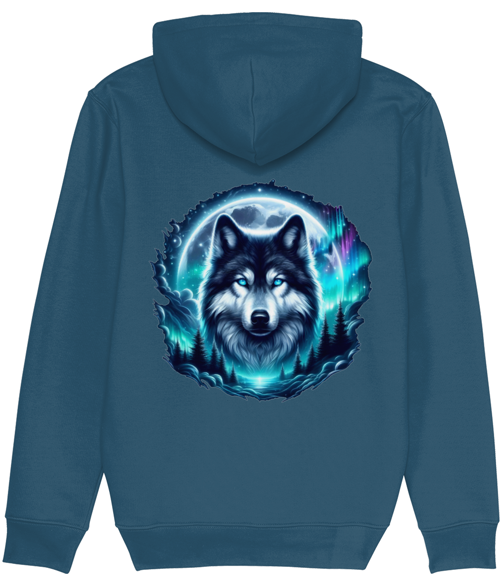 Fantasy Wolf Moon Graphic Hoodie for Men