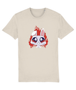 Stanley/Stella Beige t-shirt with a cartoon rabbit design on a white background