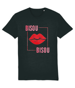 Women's Crew Neck "Bisou" Kiss Graphic Tee