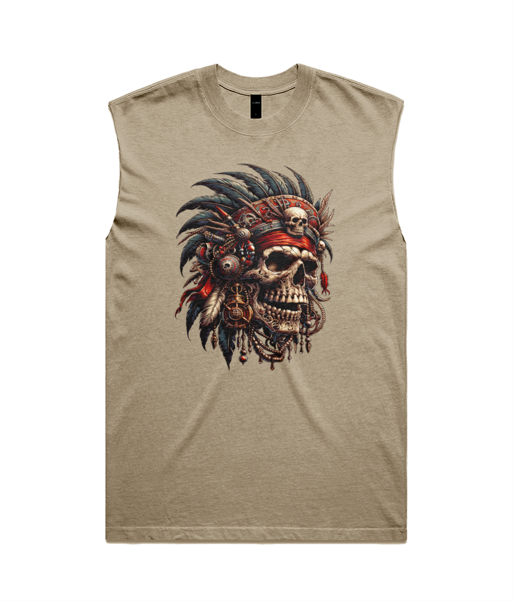 Men's Tribal Skull Graphic Tank Top