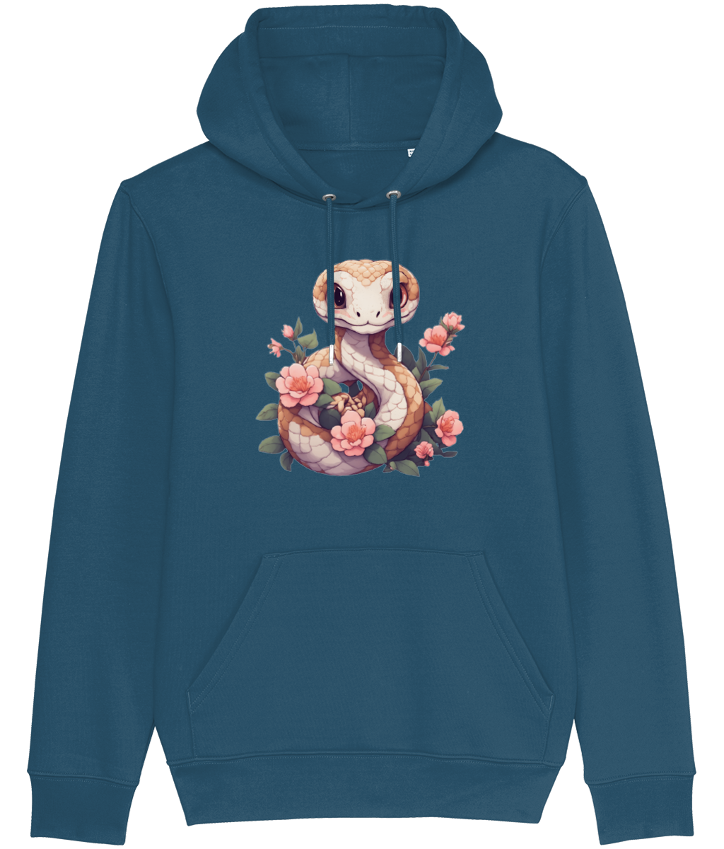 Floral Snake Graphic Hoodie for Women