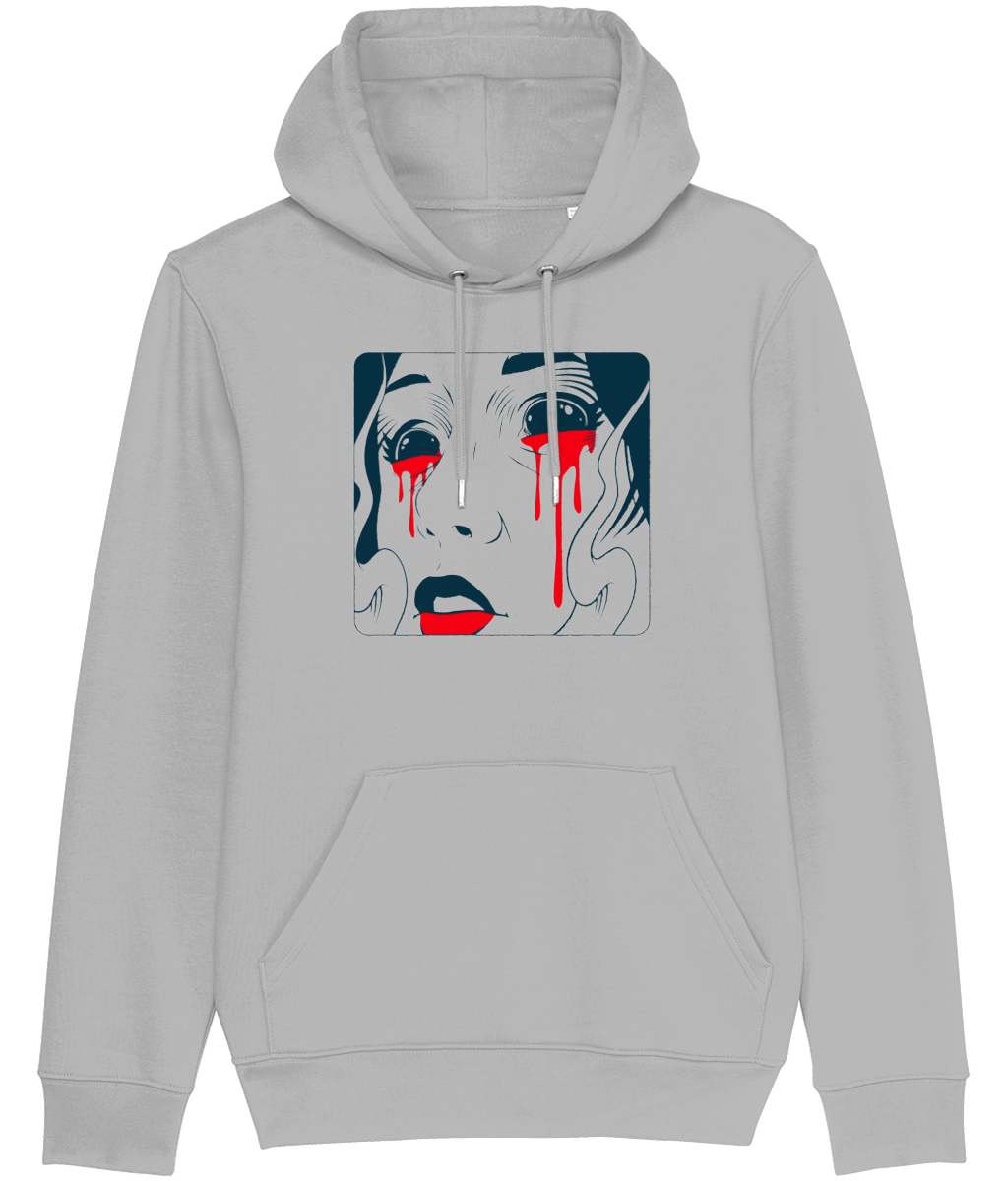 Eyes and Blood Drip Graphic Hoodie for Women