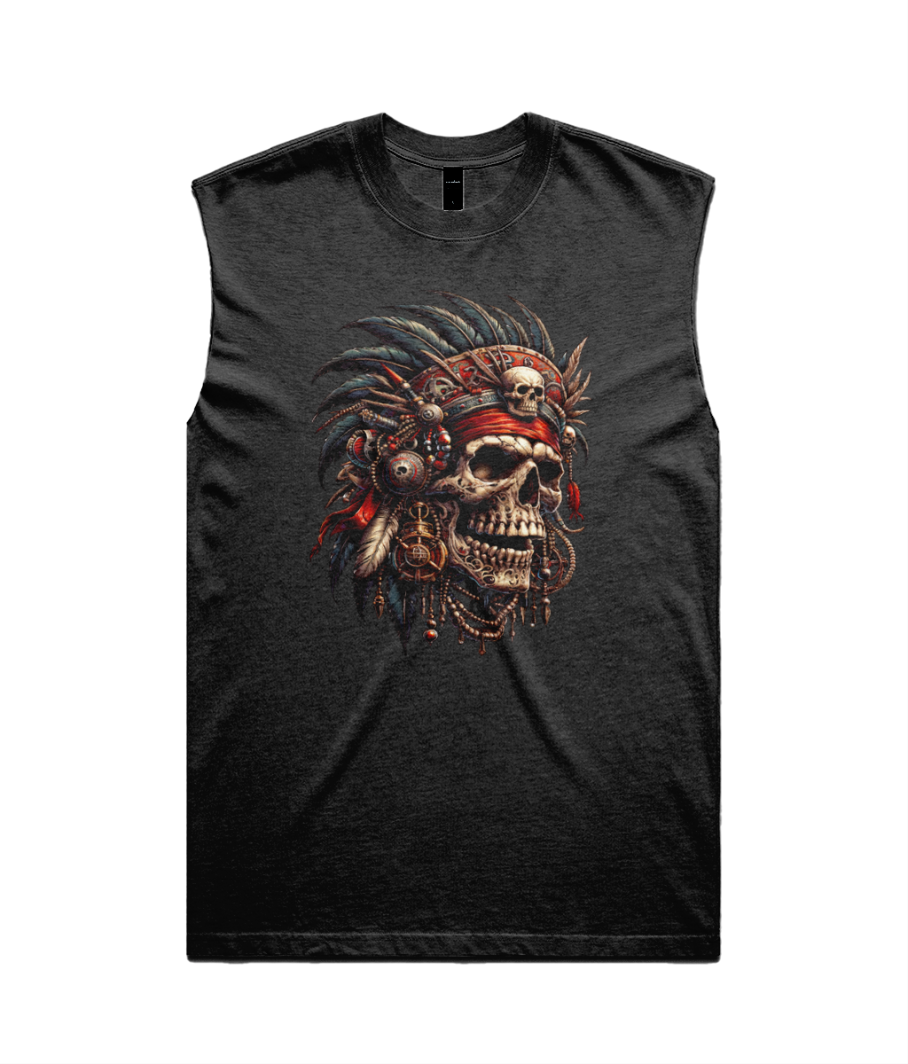 Men's Tribal Skull Graphic Tank Top