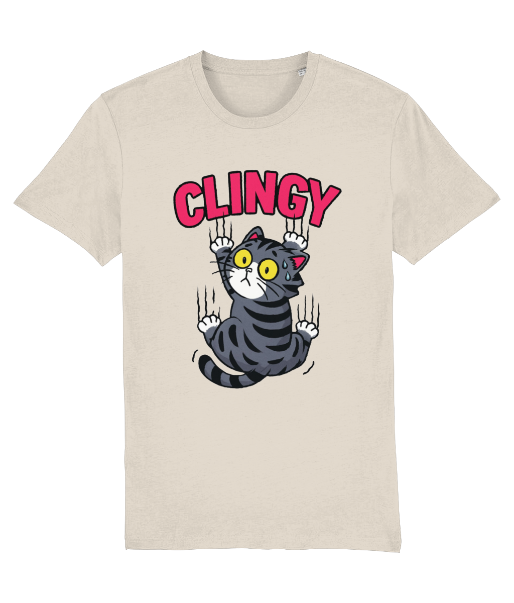 Funny Clingy Cat Women’s Graphic Tee